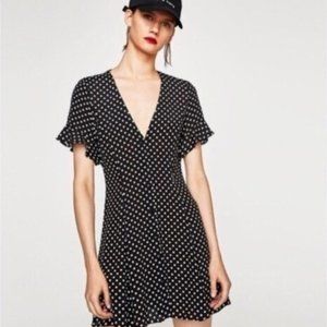 polka dot mini dress zara